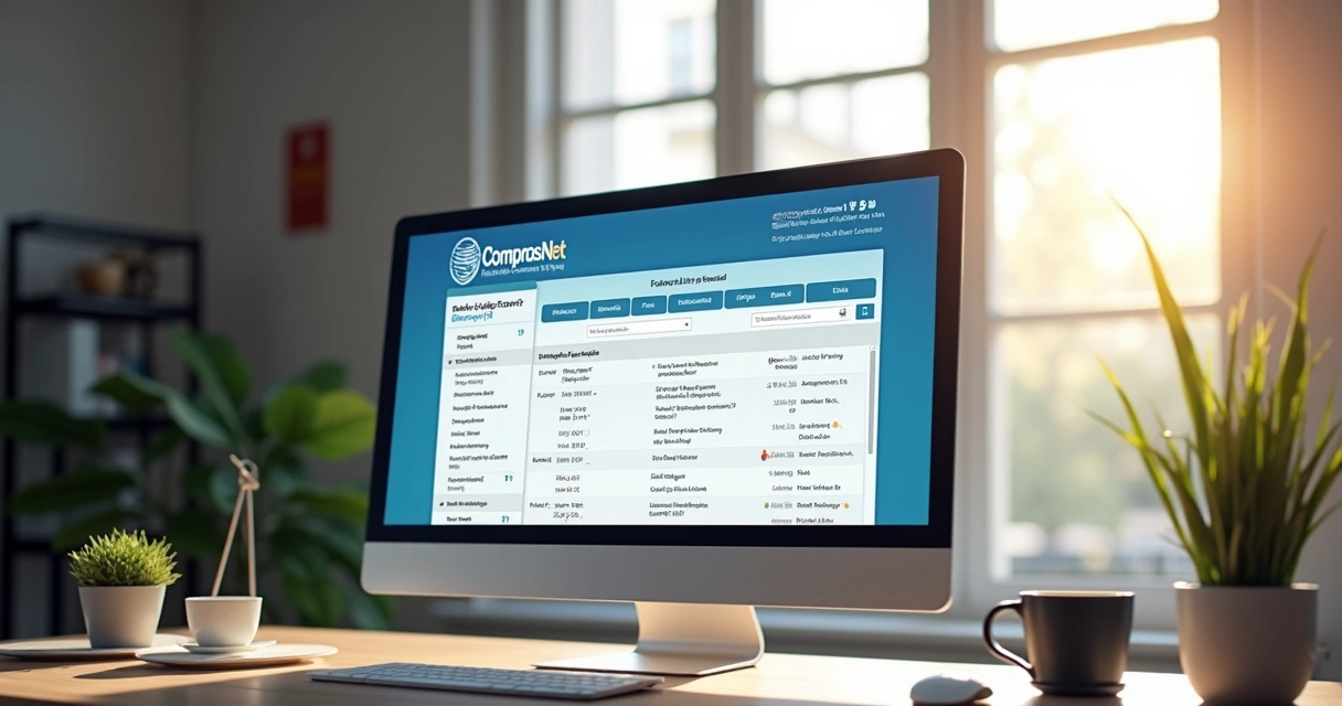 Tela do portal ComprasNet exibindo lista de licitações públicas com filtros de pesquisa e navegação intuitiva 