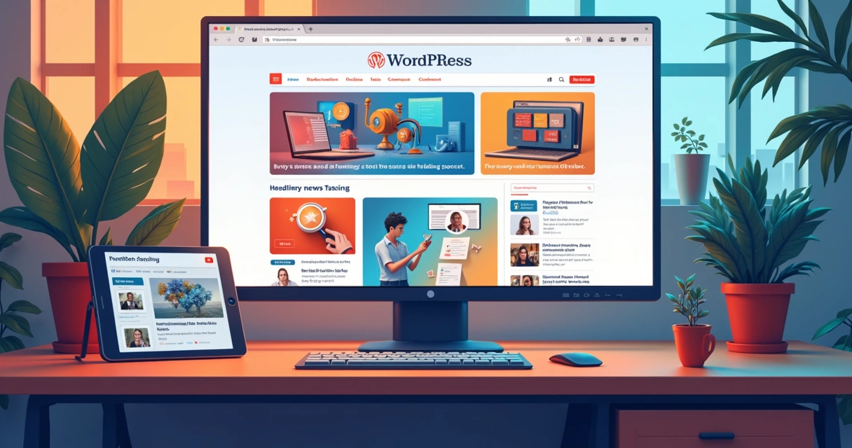 Portal de conteúdo WordPress com categorias distintas em destaque 