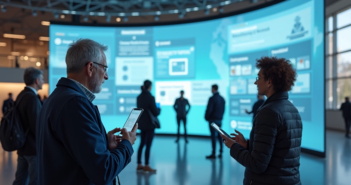 Portal digital de serviços públicos com design acessível e usuários interagindo 