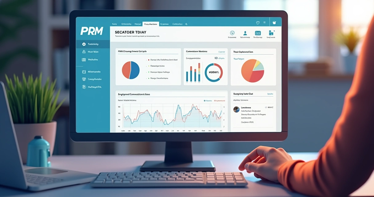 Tela de portal do parceiro PRM com trilhas e indicadores de engajamento 