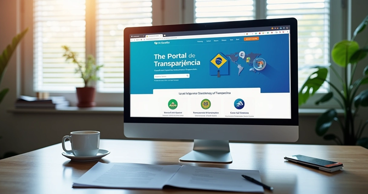 Consulta a dados abertos no Portal da Transparência em tela de computador. 