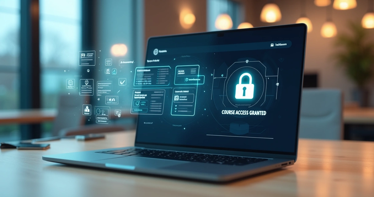 Portal digital de validação documental liberando acesso a treinamento online 