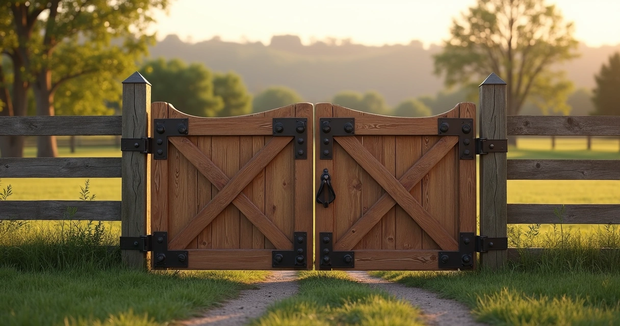 Portão de haras bem fixado, seguro e robusto 