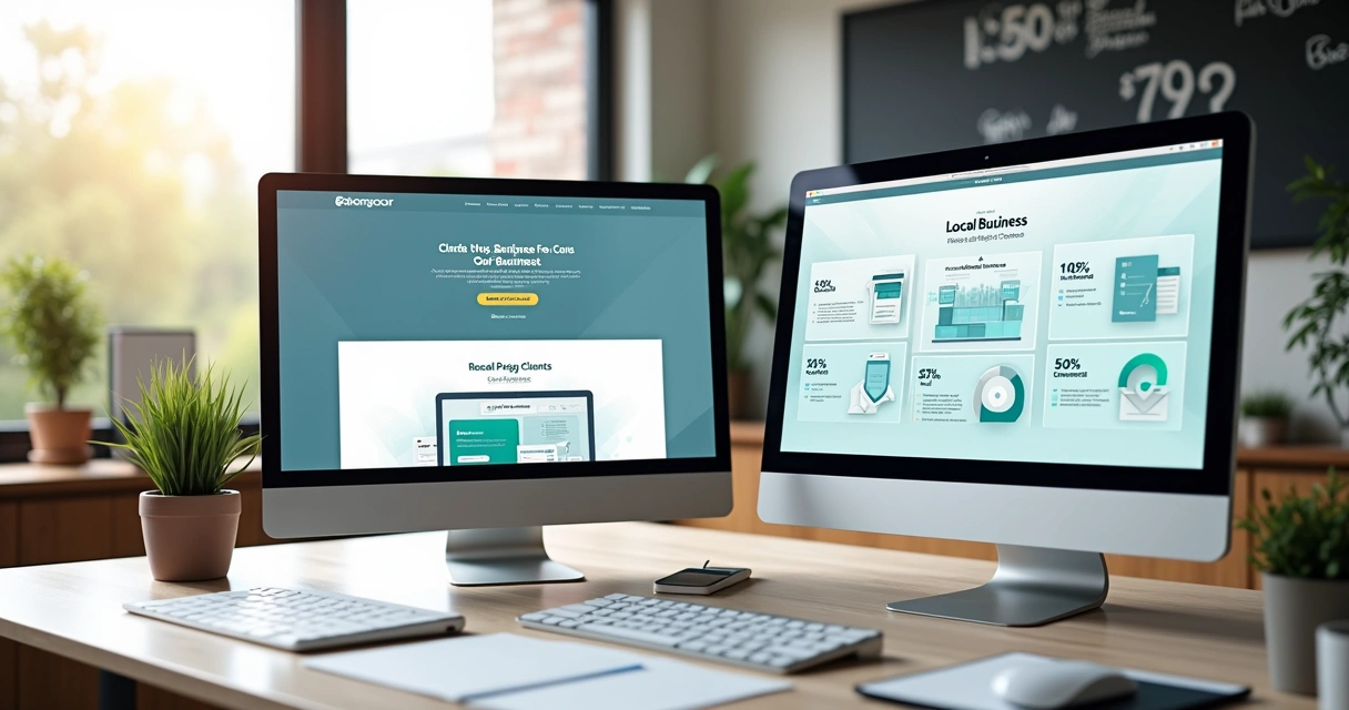 Portfólio digital de agências fictícias com layouts de landing pages distintas 