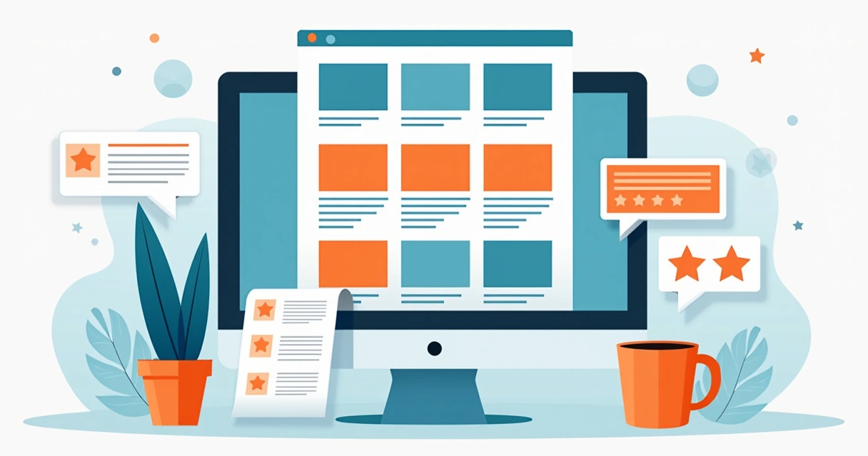 Exibição de portfólio digital de sites em tela de computador 