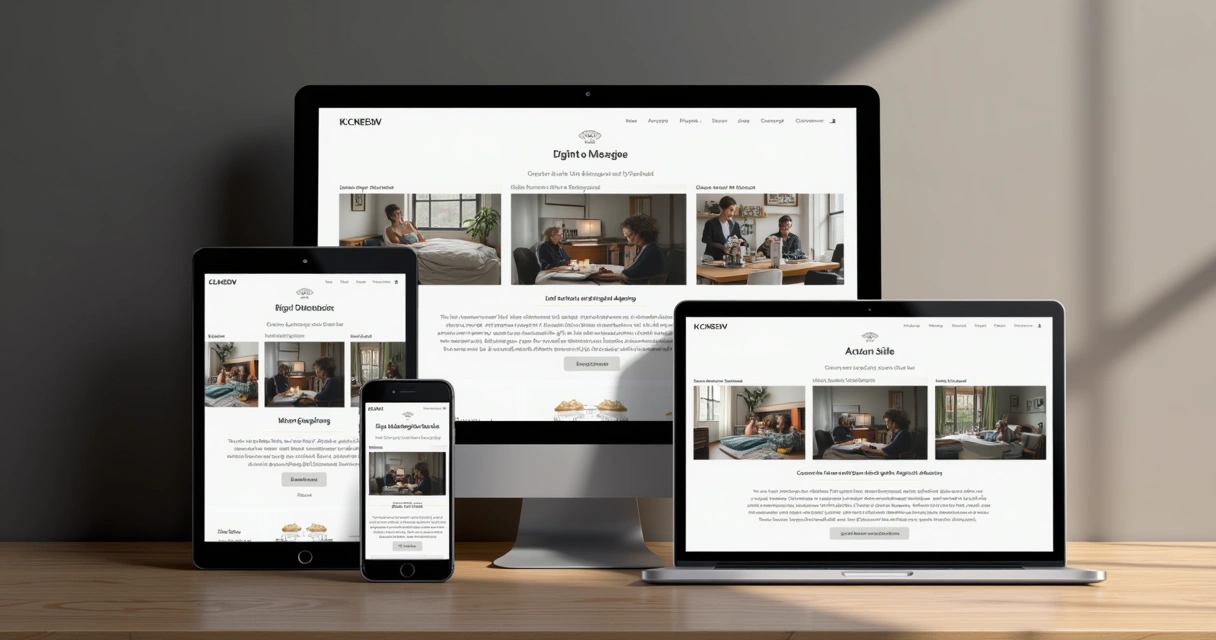 Portfólio visual responsivo em celulares e computadores 
