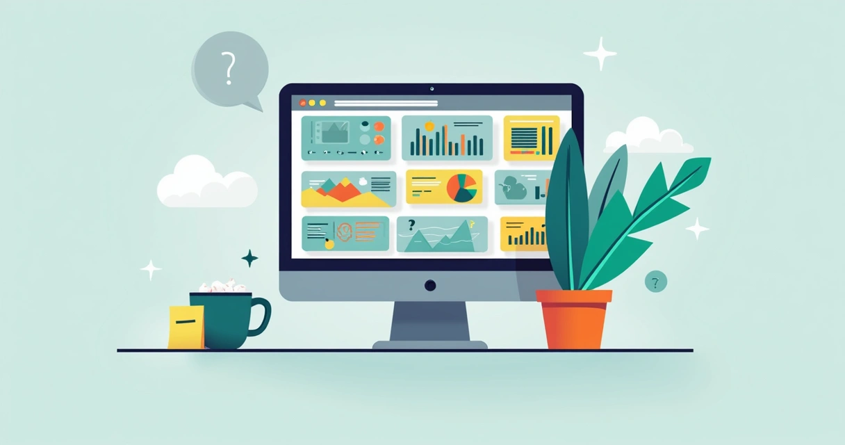 Página de portfólio de projetos fictícios de agência digital em computador, com exemplos visuais e gráficos simulando resultados 