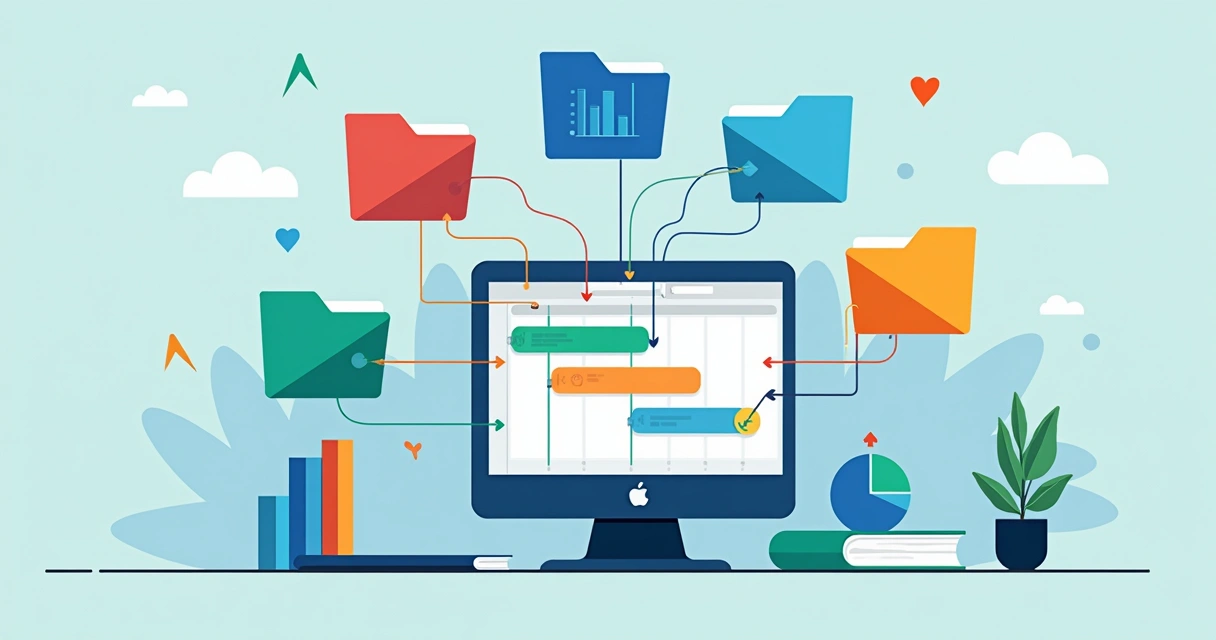 Visão geral de vários projetos conectados