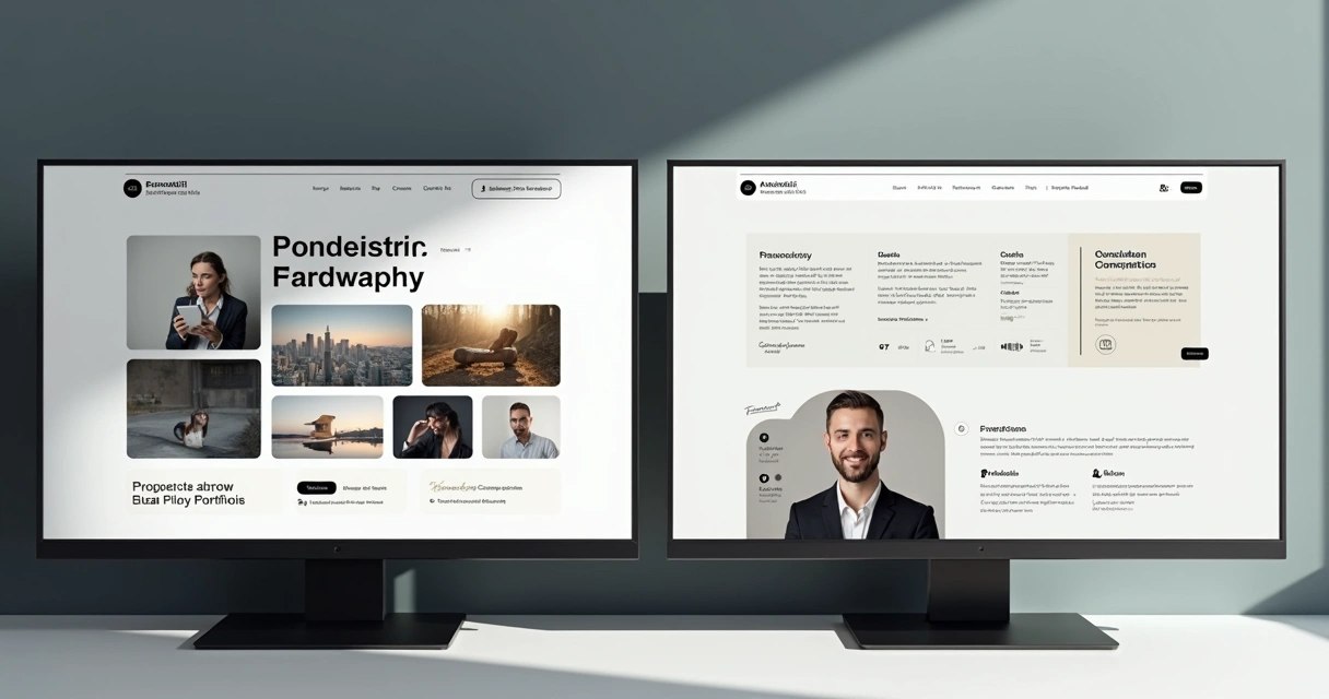 Exemplo de site de portfólio segmentado por área profissional 