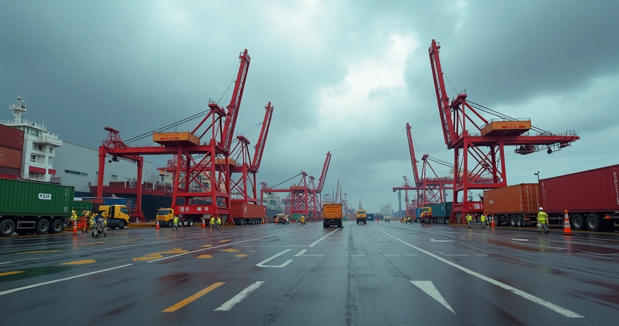 Container movimentando no porto de Paranaguá