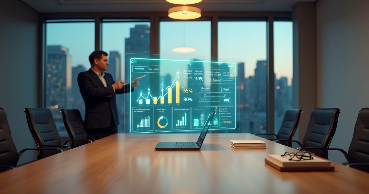 Advogado analisando indicadores de pós-venda jurídico em painel digital 