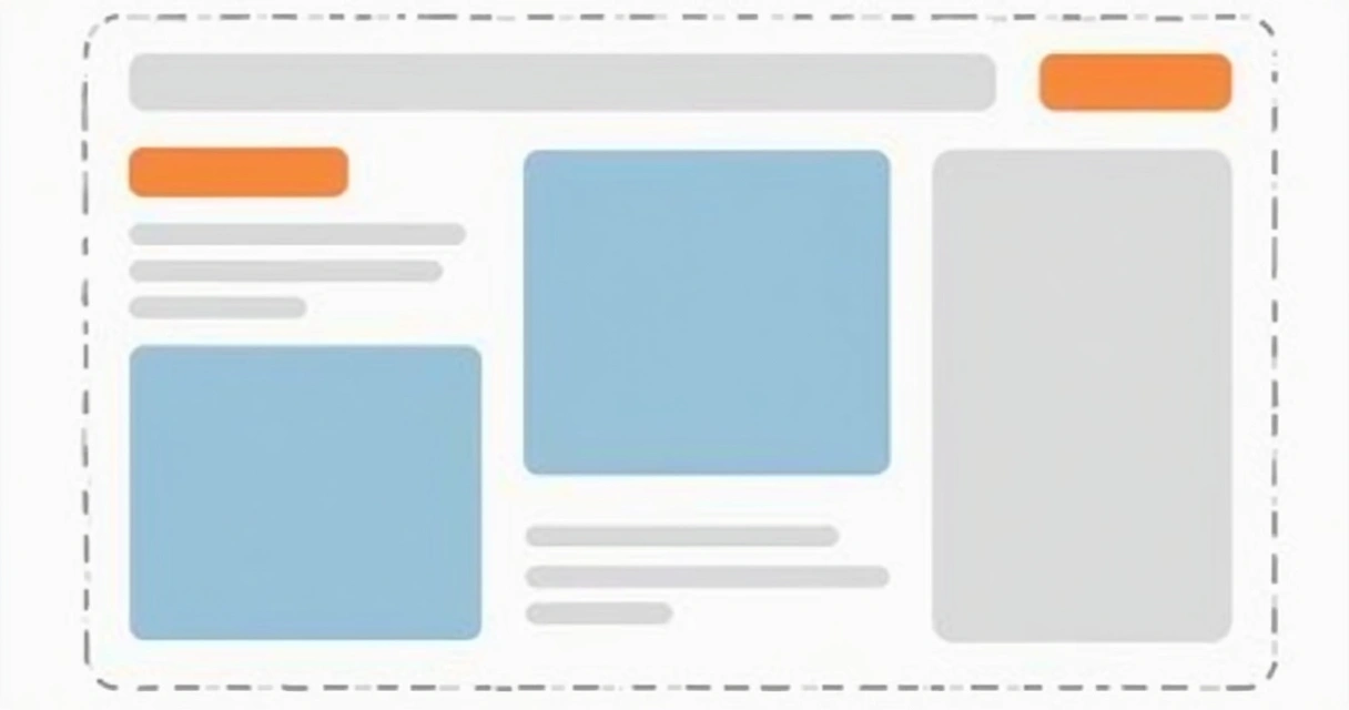 Exemplo de banner no topo e na lateral de uma página web simulada