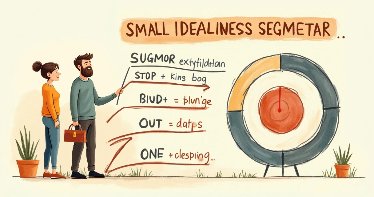 Gráfico simples desenhado à mão, mostrando uma PME se posicionando em um nicho de mercado específico. 