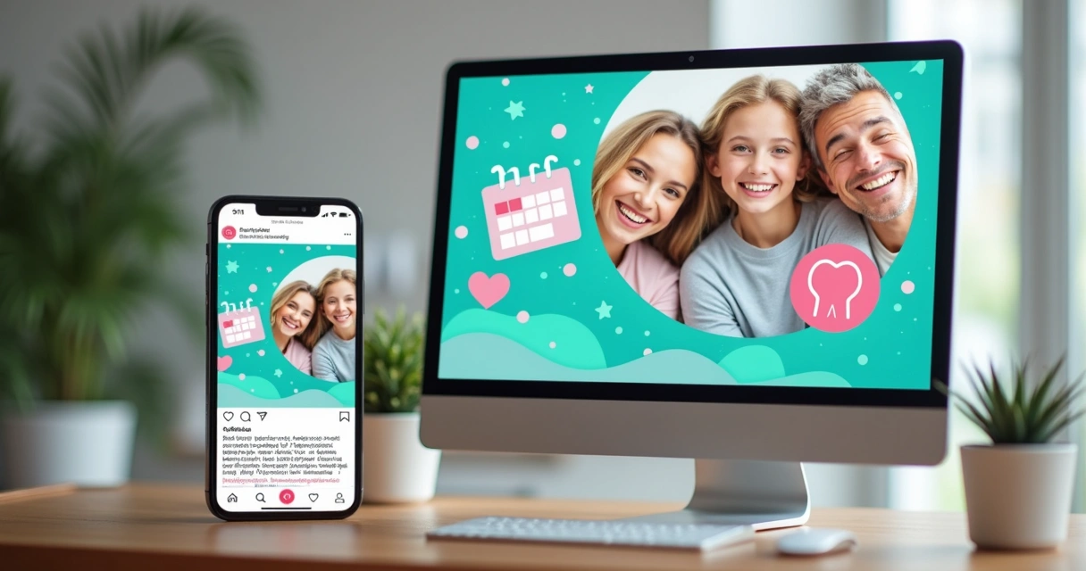 Publicação de campanha sazonal em redes sociais de clínica odontológica