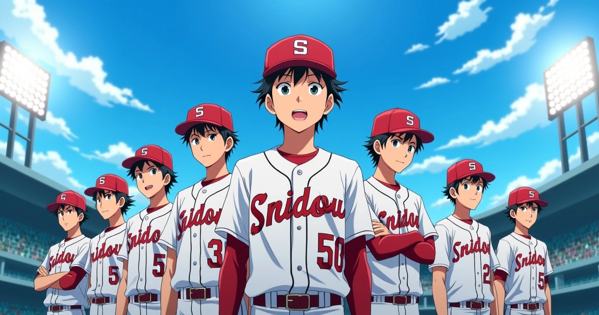 Pôster promocional Ace of Diamond Act II 2026 com o time Seidou 