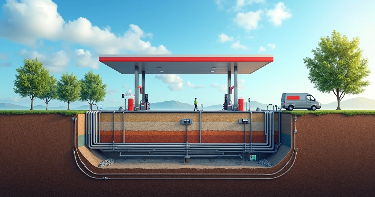 Tanque de combustível com sistemas de segurança e recuperação de vapores instalados 