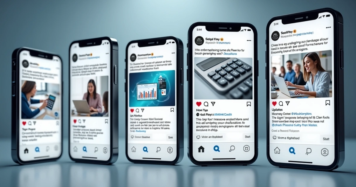 Posts de escritório de contabilidade em redes sociais 