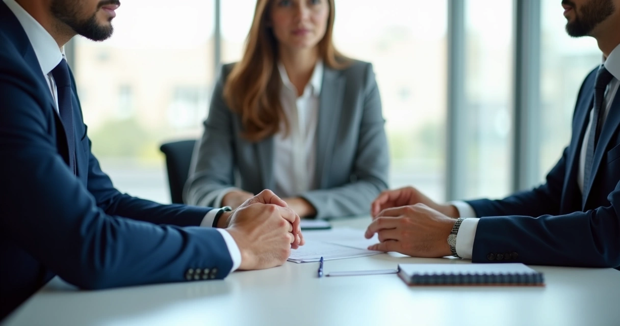Postura equilibrada en una reunión de negociación