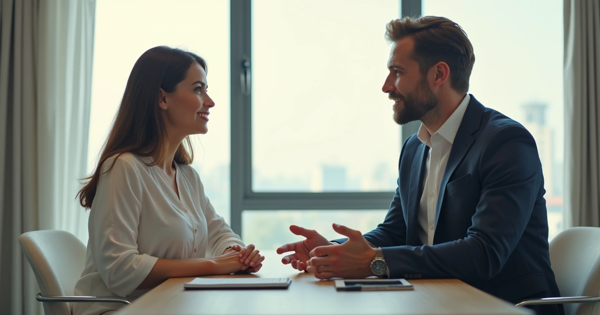 Persona sentada en postura recta y tranquila en silla de oficina 