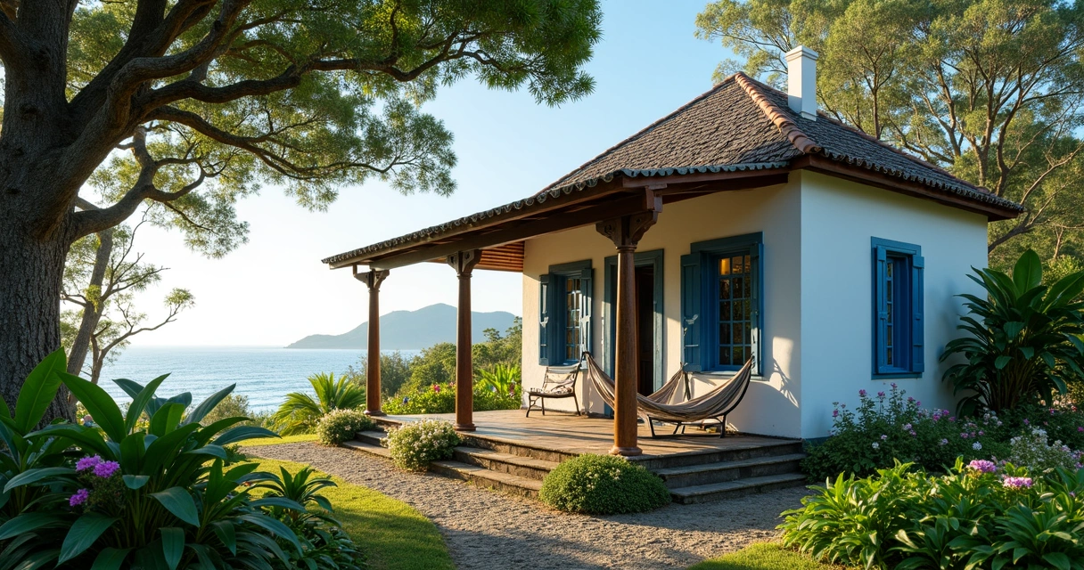 Pousada em roça com vista para o mar 