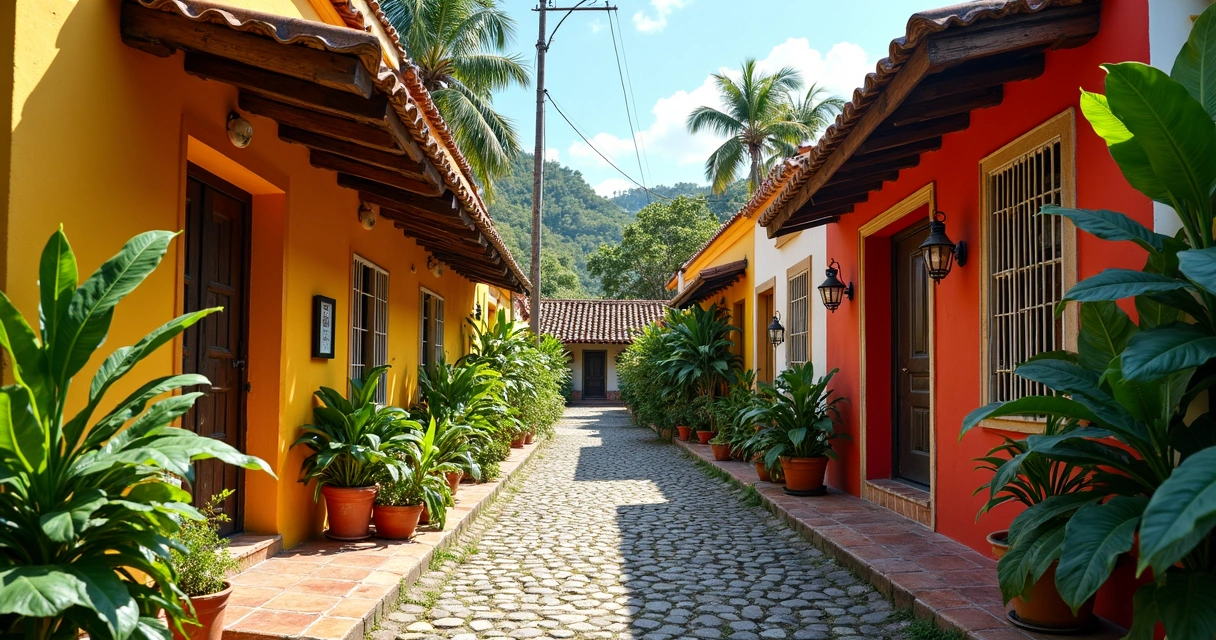 Pousada colorida próxima à Rua do Mucugê em Arraial d’Ajuda 