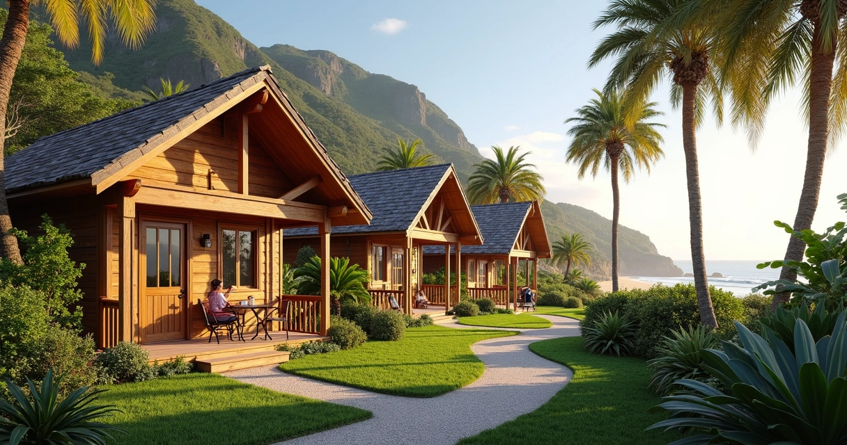 Chalés e casas de temporada perto da praia no centro de Gostoso 