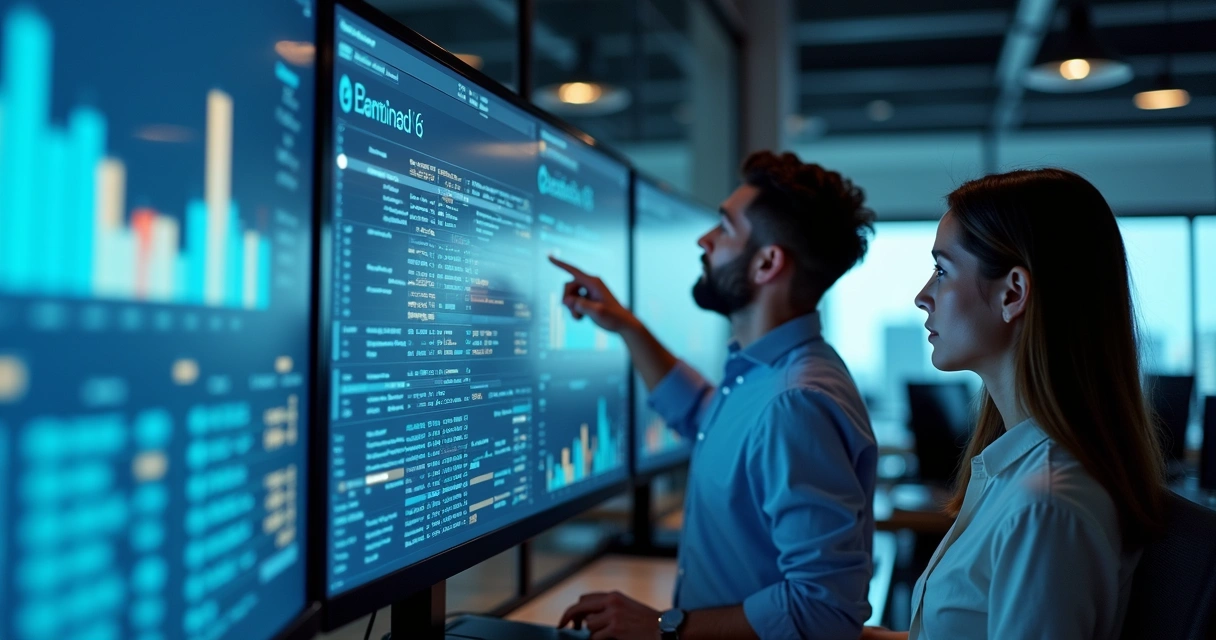 Tela de dashboard Power BI com gráficos em destaque e notificações automáticas 