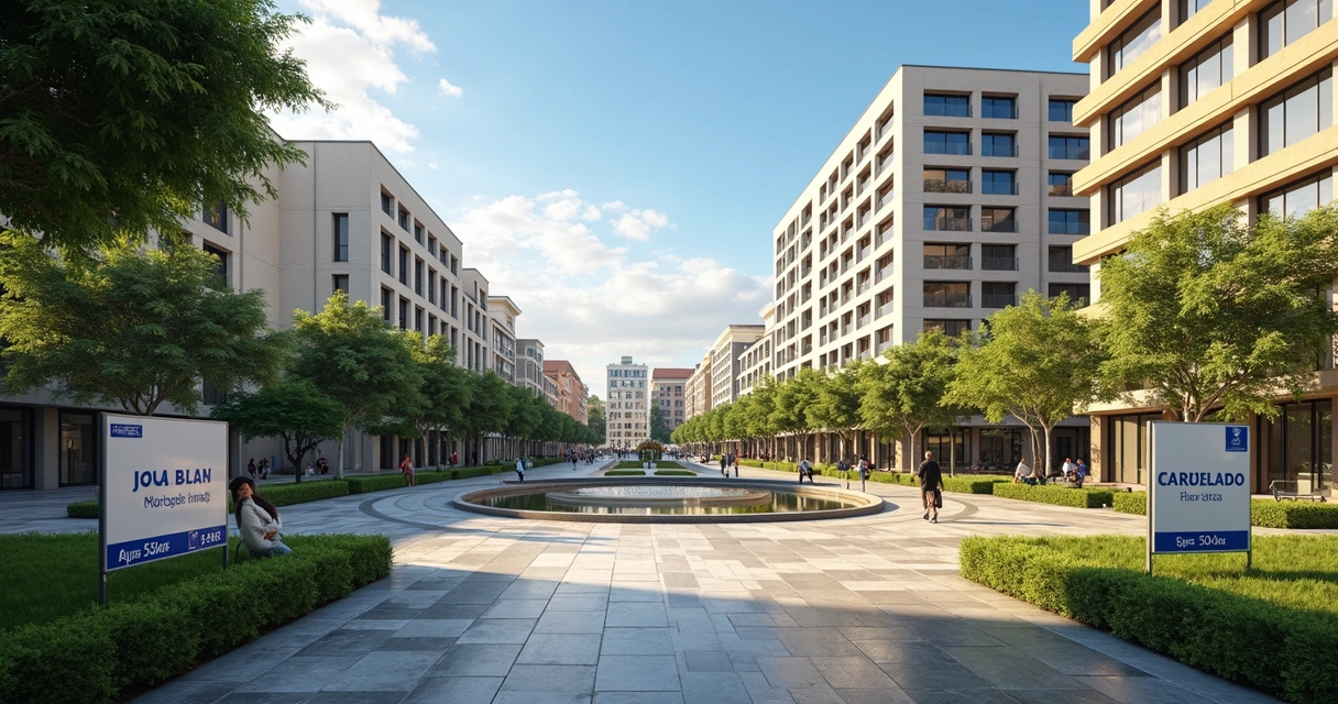 Vista de uma praça central com prédios residenciais ao redor em Campinas 