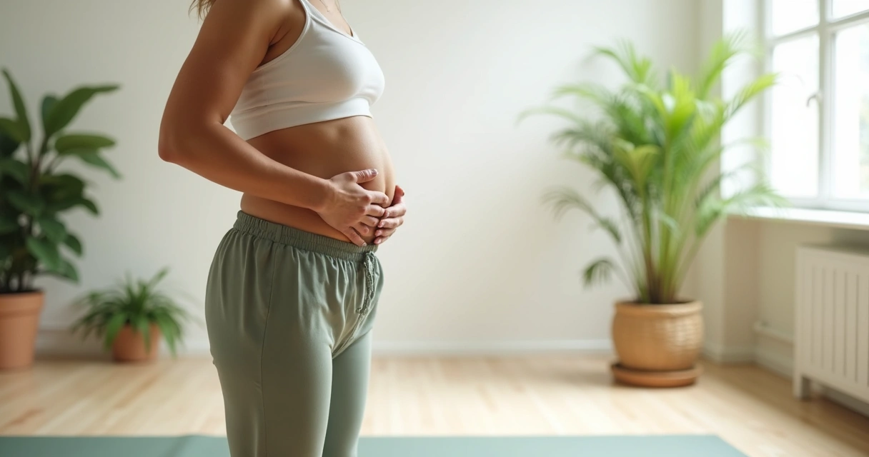Pessoa em exercício de respiração e atenção corporal em ambiente calmo
