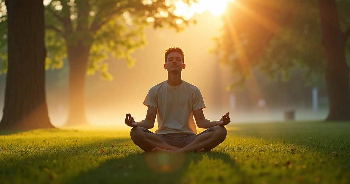 Pessoa praticando atenção plena na natureza