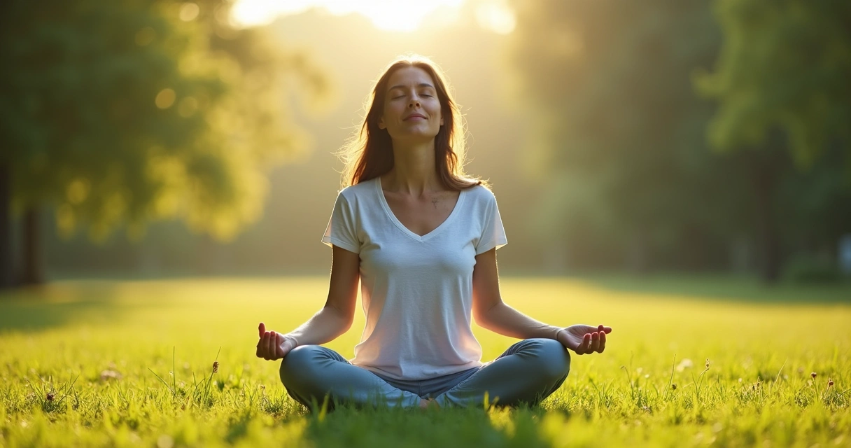Pessoa sentada contemplando ao ar livre em prática mindfulness