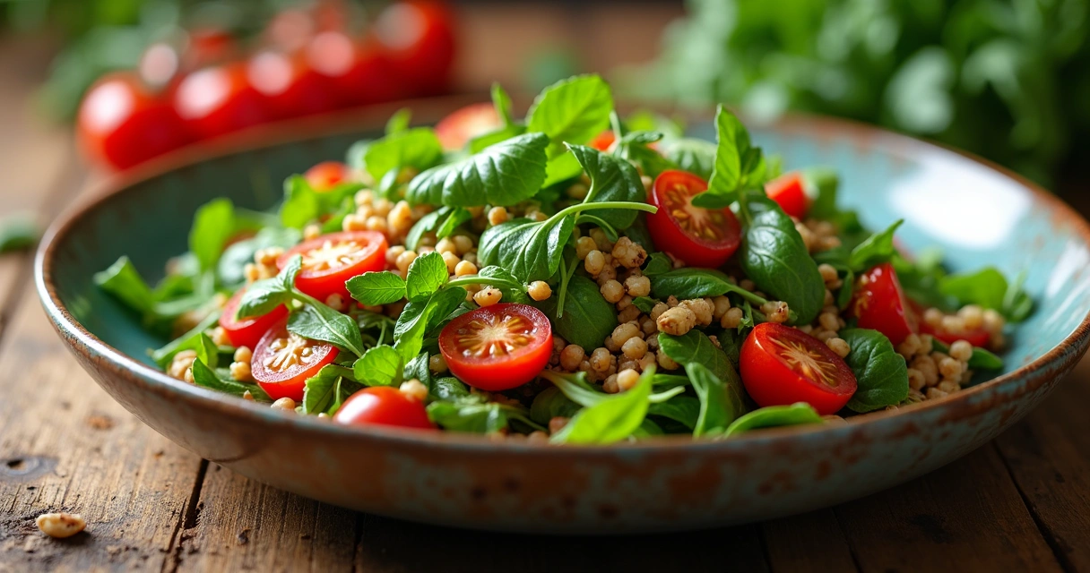 Prato vegano colorido com salada de moringa 
