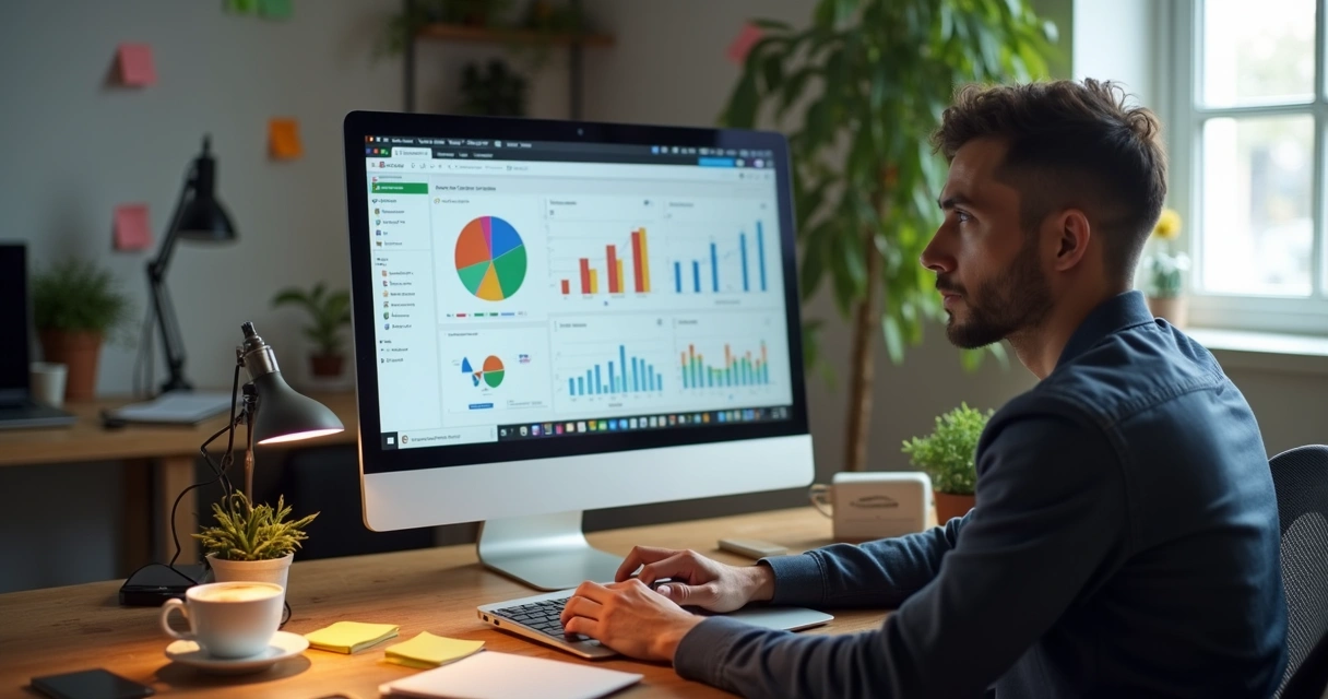 Pessoa em frente ao notebook estudando estratégia de lançamento digital 