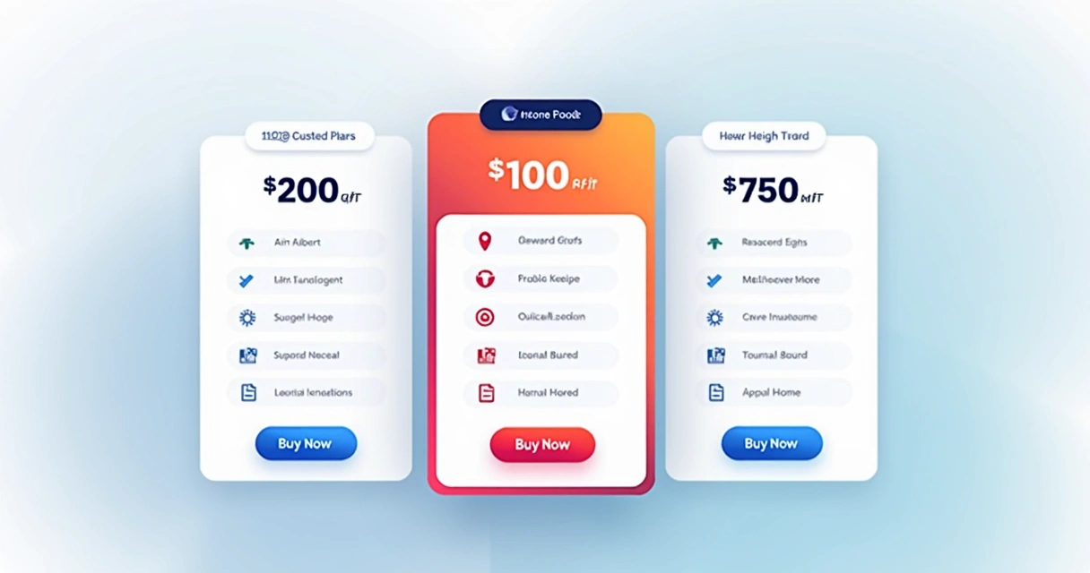 Landing page com apresentação destacada de preços, botões e comparações de planos 