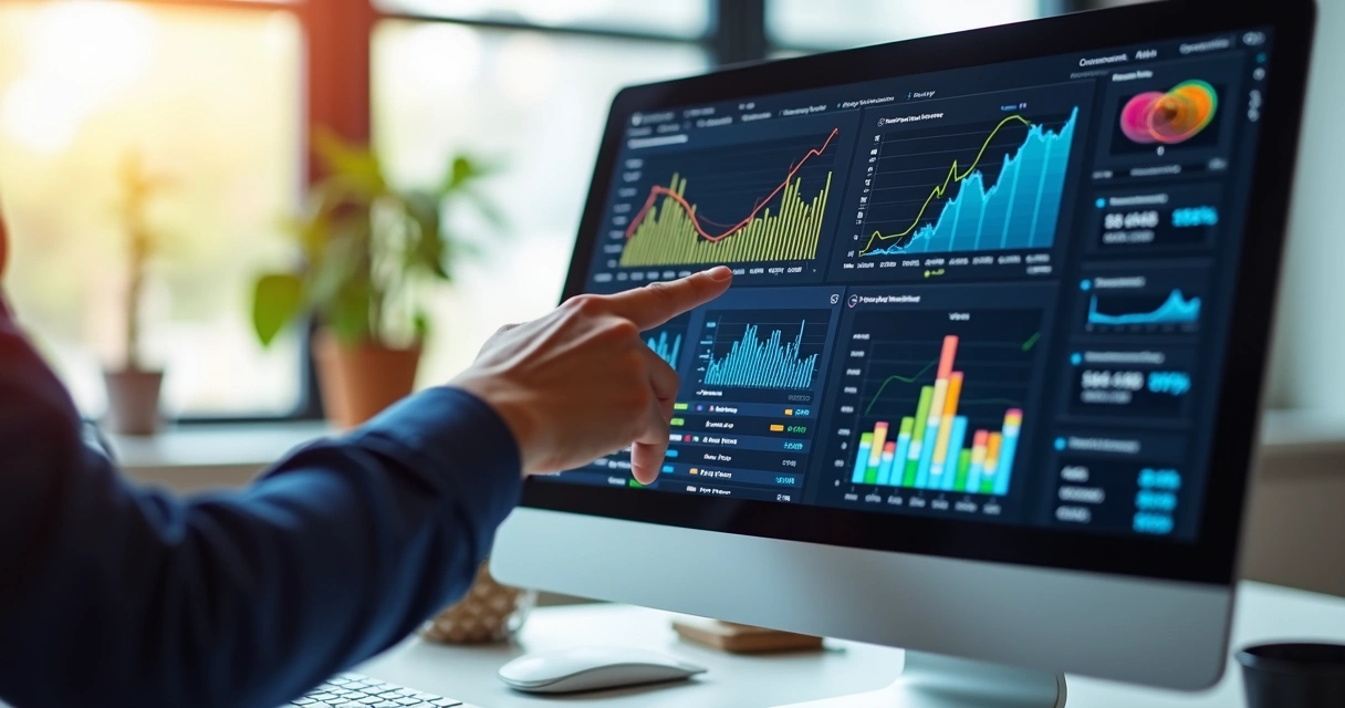 Painel digital mostrando simulações de preços 