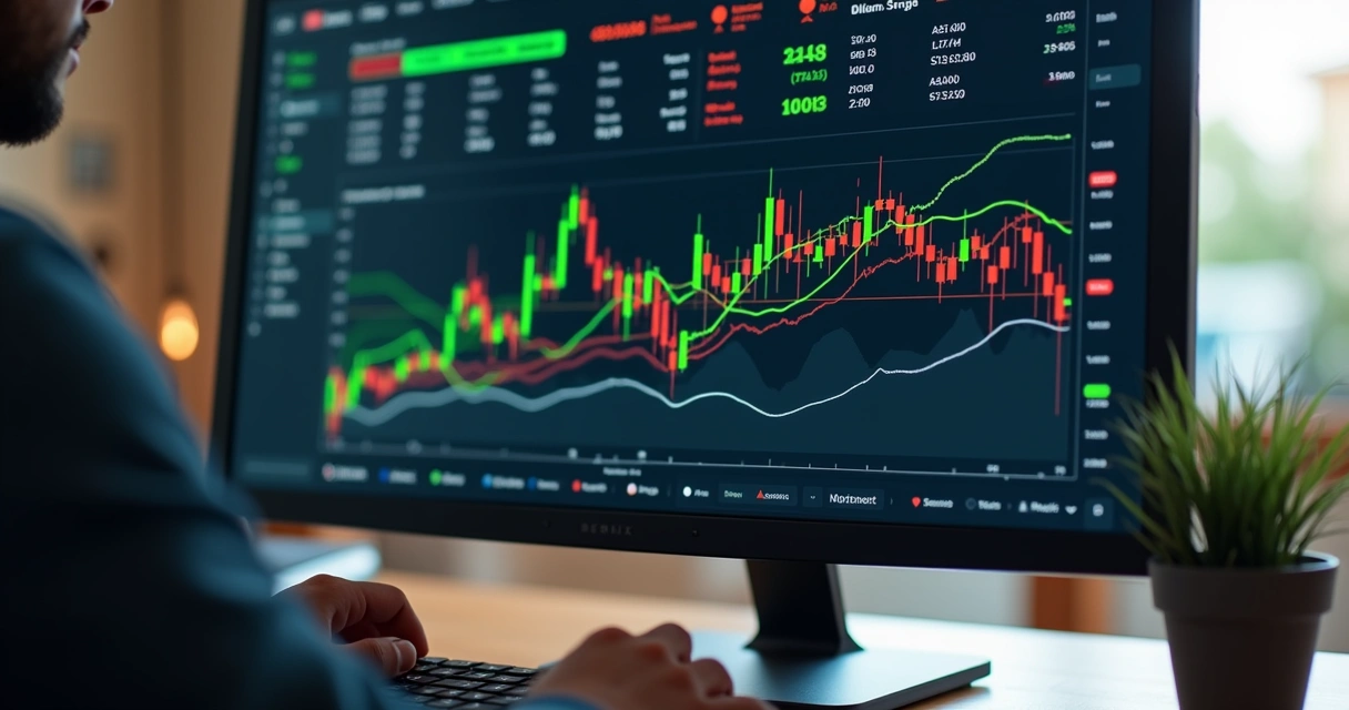 Tela detalhada de plataforma de previsão de mercado com gráficos, valores e opções Sim e Não em destaque 