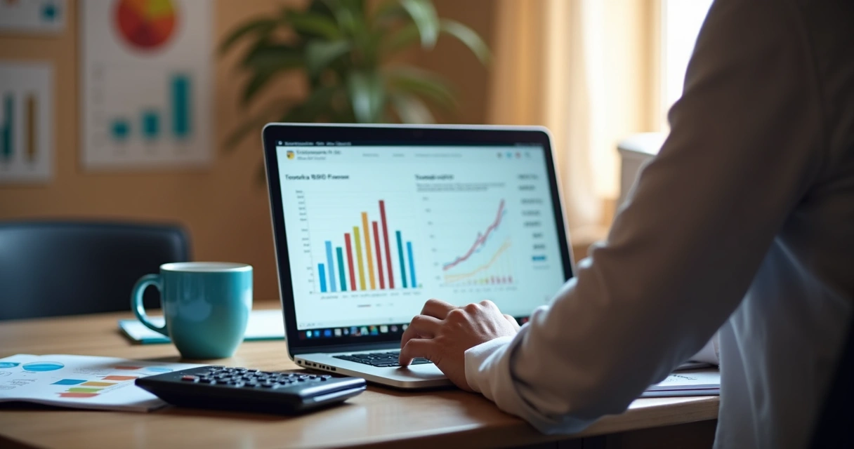 Pessoa analisando custos de tarefas de BPO em planilha digital 