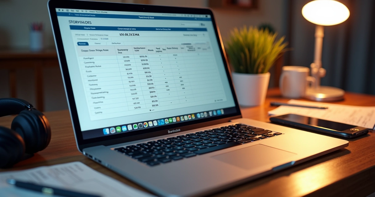 Tabela de precificação de serviços tech detalhada em notebook 