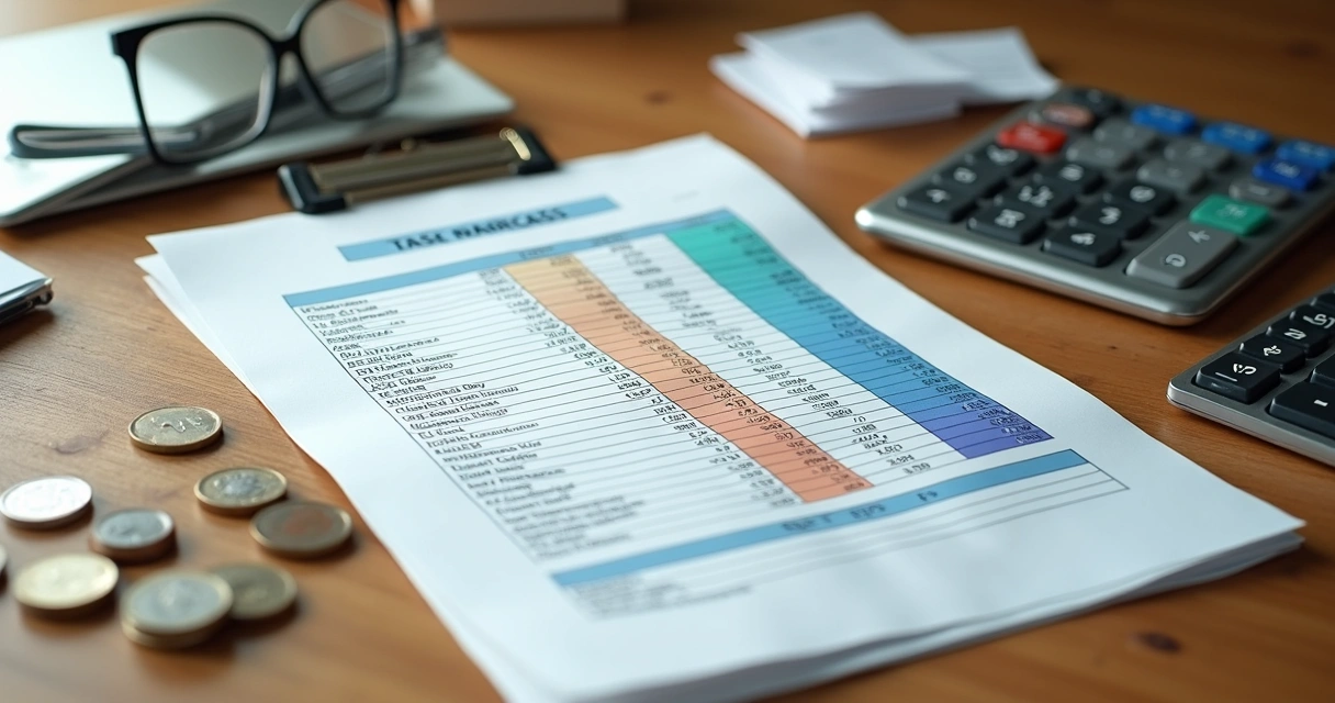 Planilha de precificação com tributos destacados ao lado de tabela de preços 