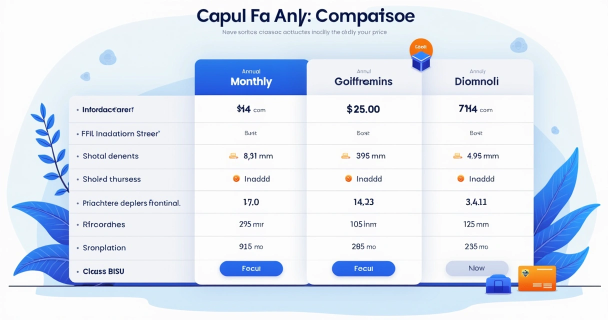 Tabela de preços com planos mensal e anual de catálogo digital Gopage 