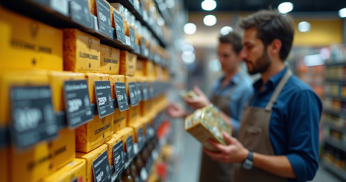 Rótulo de preço especial em caixa de loja 