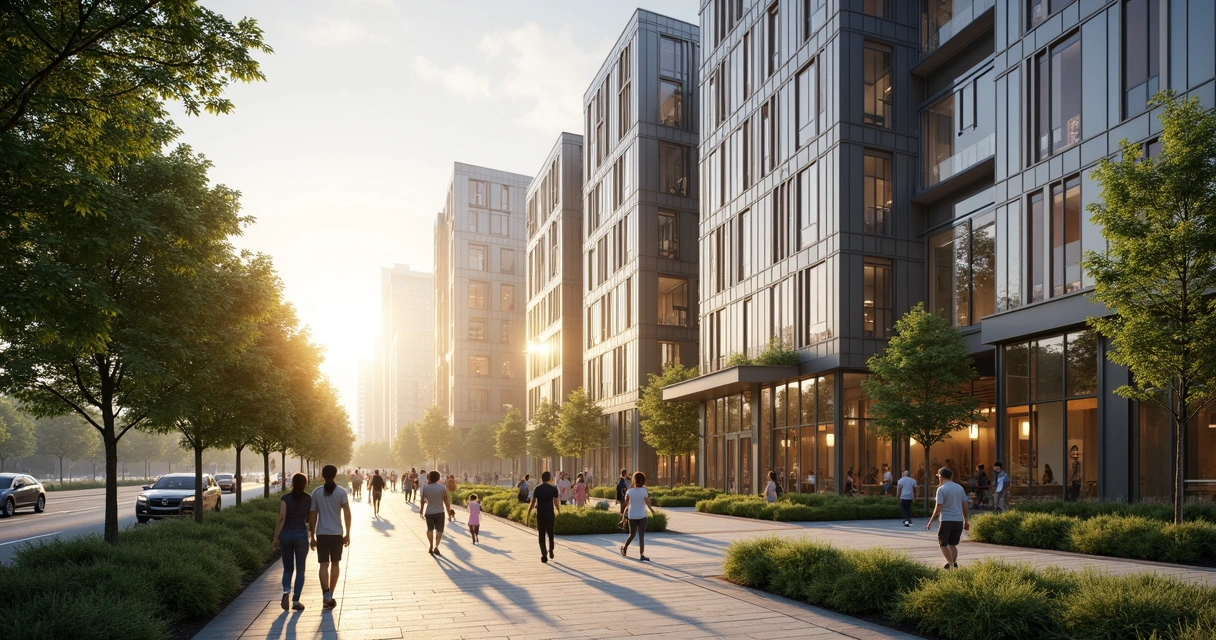 Vista para prédios residenciais modernos em área urbana 