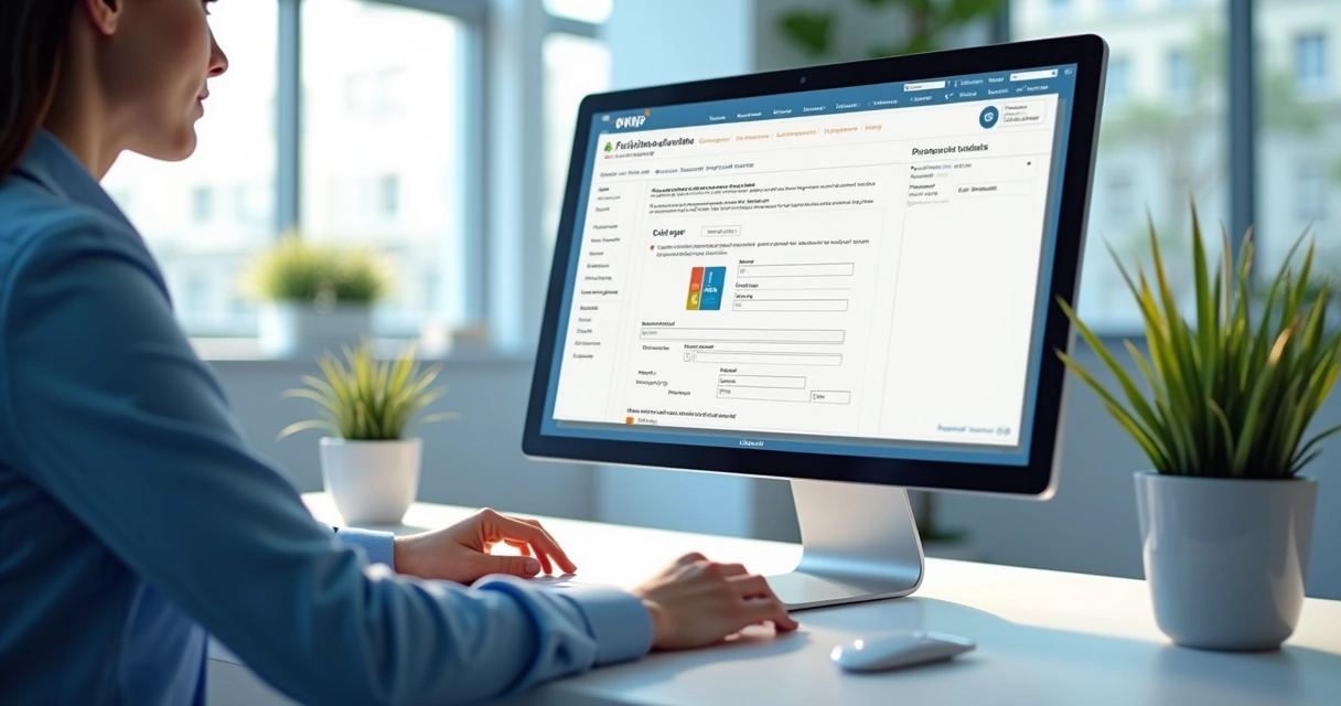 Pessoa preenche formulário online de registro de marca no e-Marcas 