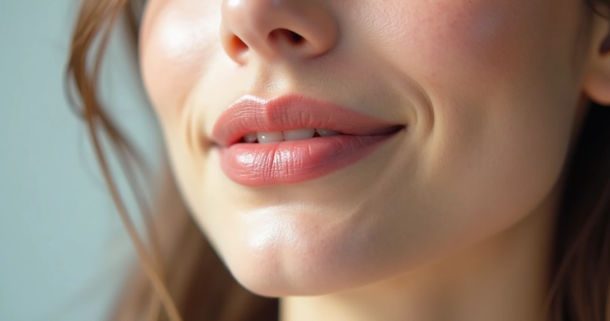 Preenchimento labial e mandibular em rosto feminino harmonioso