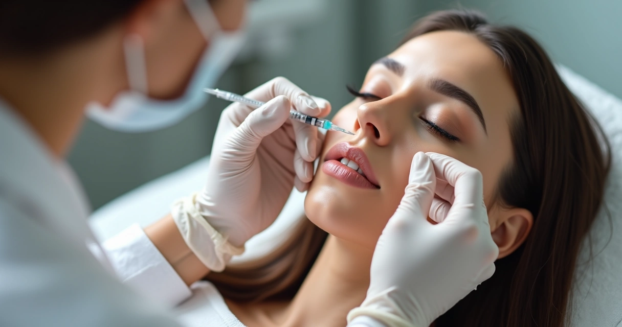 Aplicação de ácido hialurônico na região abaixo dos olhos 