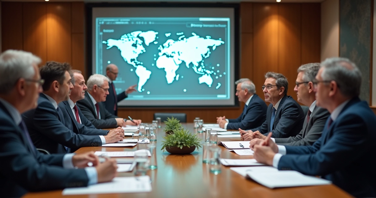 Prefeitos em reunião discutindo consórcio municipal