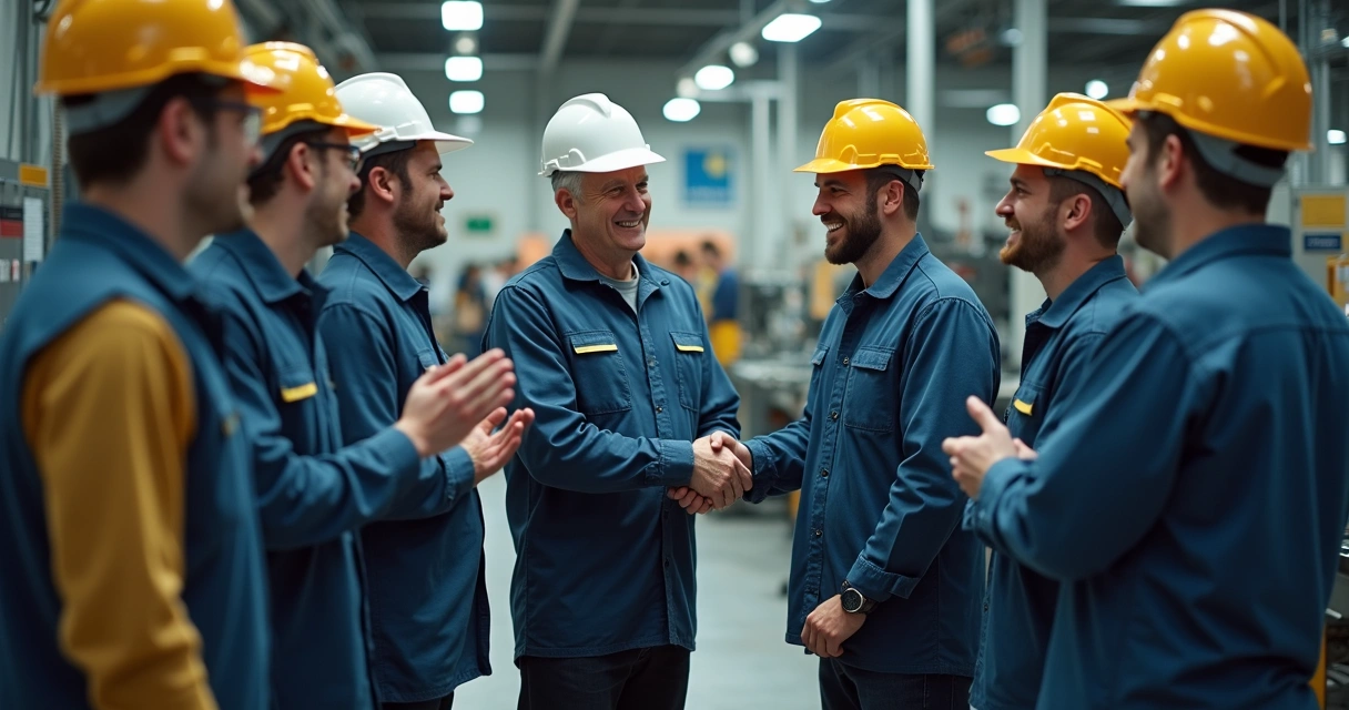 Equipe de fábrica recebe prêmio de segurança 