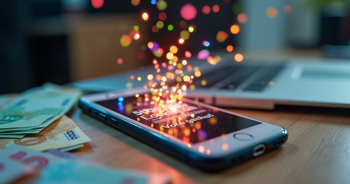 Notificação de prêmio milionário Lotofácil em um smartphone 