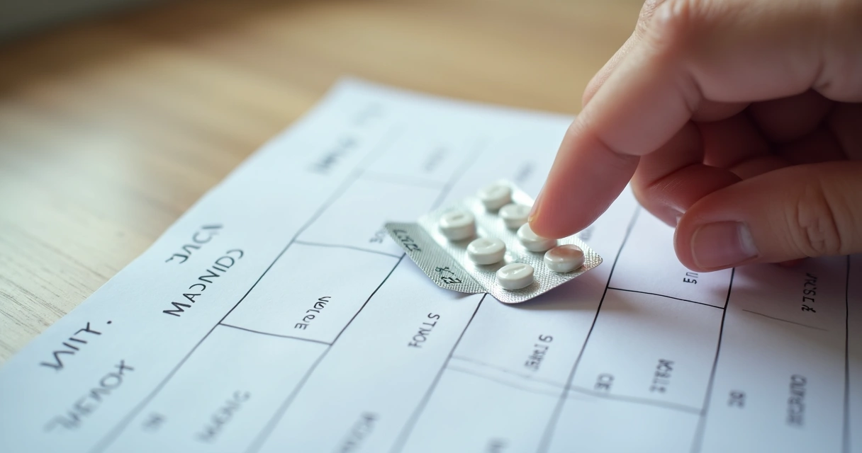 Cartela de comprimidos da PrEP próxima a calendário