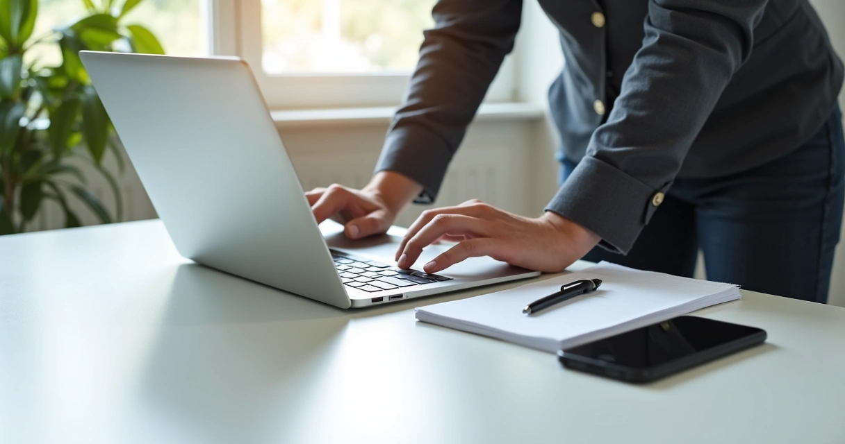 Pessoa organizando mesa de trabalho para vendas digitais 